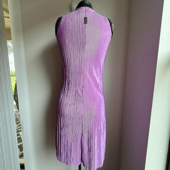Jamie Sadock Purple Zip Front Golf Dress XS Pockets Faux Leather Trim - Picture 6 of 8